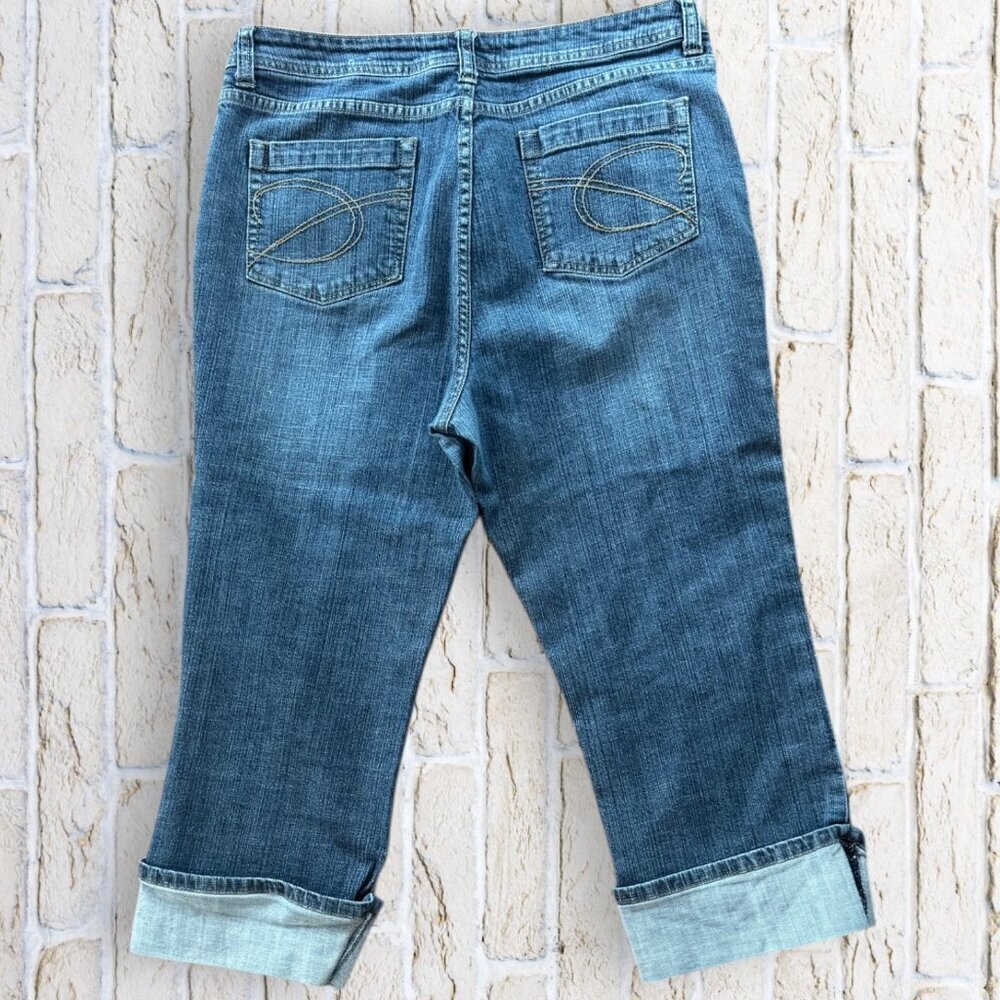 Chico’s Platinum Denim Cuffed Capri Jeans | Chico’s Size 2 - Picture 2 of 3